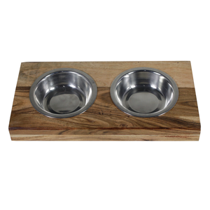 <b>Dog</b> <b>Bowl</b> with Conical Shape Wooden <b>Stand</b> <b>Bowl</b> Pet Food Feeding <b>Dog</b> <b>Bowl</b> Wholesale Price Stainless Steel - Product Image 4