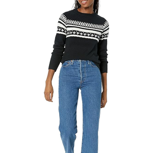 Suéter transpirable con cuello redondo para mujer, suéter de talla grande de manga larga de ajuste clásico para mujer, suéter de cuello redondo súper suave de algodón sostenible - Product Image 4