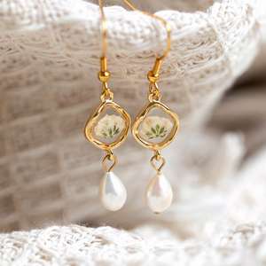 Custom Color <b>Resin</b> Stud Earrings | Handmade Artistic Stud Earrings | Trendy Womens Vintage Traditional Wedding Party Fashion - Product Image 3