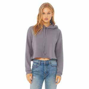Custom Women's Cropped Fleece Hoodie with Dropped Shoulder Design Performance Sports Style 100% Cotton for Winter - Product Image 1
