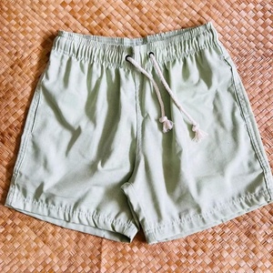 Shorts de sport décontractés pour hommes en gros, 100 % coton respirant, longueur genou, avec cordon de serrage, broderie et impression soyeuse, couleur unie, OEM - Product Image 2