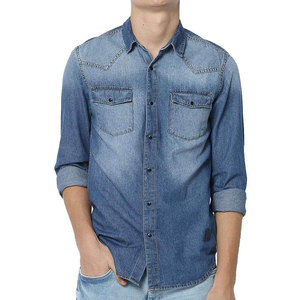 เสื้อเชิ้ตยีนส์ผู้ชายแบบลำลองสำหรับกิจกรรมกลางแจ้ง แห้งเร็ว น้ำหนักเบา แขนยาว  ลดราคาพิเศษ รับสั่งทำตามแบบ - Product Image 1