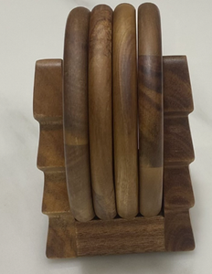 ชุดจานรองแก้วไม้ทรงต้นไม้ 4 ชิ้น - Product Image 3