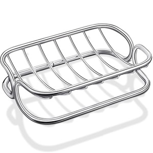 Produit le plus vendu métal avec porte-savon en bois porte-savon d'évier de cuisine accessoires de salle de bains organisateur auto-drainant porte-savon - Product Image 5