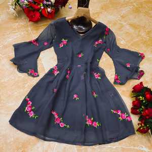 2021 blusa bordada de trabajo de Color sólido para mujer, camiseta elegante de manga larga con cuello redondo, Top tipo túnica - Product Image 2