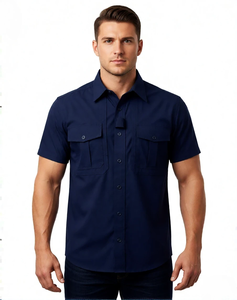 Chemise à manches courtes pour homme, tactique, respirante, à séchage rapide, résistante à l'eau, extensible, multi-poches, randonnée en plein air, camping, durable - Product Image 2