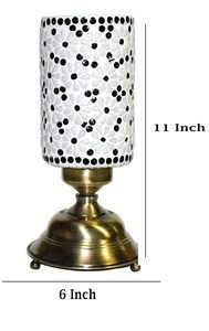 Handmade <b>Vintage</b> Moroccan Style Lamp Cone-Shaped Mosaic <b>Glass</b> with Lantern for Diwali Decor Bedside Table Light for Bedroom - Product Image 6