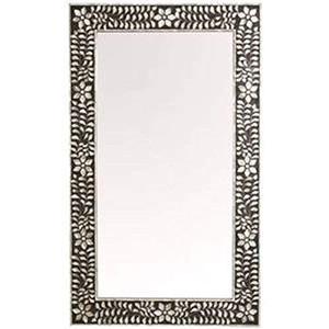 Artisan Aura Modern Design Small Bone Inlay Wood Wall Decor Handcrafted <b>Mirror</b> <b>Frames</b> for Luxury Interiors and Powder Rooms - Product Image 4