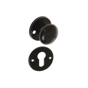 Perilla fija redonda para puerta, giratoria, PZ, escudo-Negro - Product Image 1