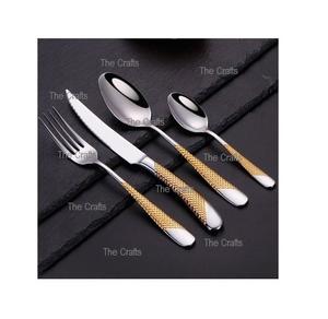 Brass <b>Gold</b> <b>Color</b> Cutlery Set for Kitchenware <b>Food</b> Serving Eating Cutlery Spoon Fork Knife Set at Good Price - Product Image 4