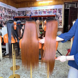 Perruques en cheveux humains de fournisseur de premier plan, produits en cheveux vierges vietnamiens, perruque lisse sans colle, perruque en dentelle frontale en cheveux humains - Product Image 2