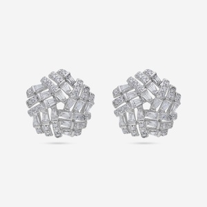 Geometric Emerald-Cut 92.5 <b>Silver</b> <b>Stud</b> <b>Earrings</b> for Party Occasions - Product Image 6