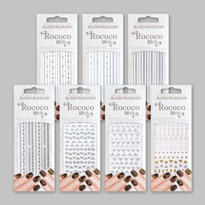 Rococo 18th Basic 3D Emboss <b>Nail</b> Stickers Luxury Gold & Silver Foil Line Design Korea OEM ODM Product Stickers & <b>Decals</b> - Product Image 6
