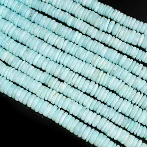 7 mm péruvienne bleu opale Heishi pneu forme perles bleu pérou opale lisse perles de pierres précieuses pour bijoux artisanat roue forme perles en vrac - Product Image 6