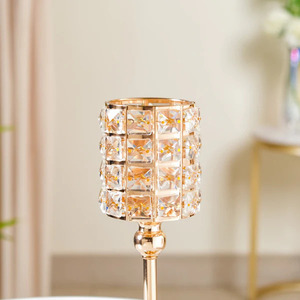 Luxury Gold Plated Metal & Crystal <b>Candle</b> Votive for Christmas Halloween Easter & <b>Wedding</b> Decor Tabletop Decor - Product Image 4
