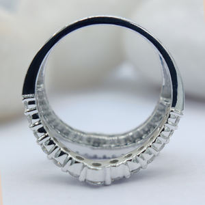 Bague de fiançailles et de mariage solitaire pour femme, diamant rond VVS cultivé en laboratoire, or blanc, plaqué or 9K/18K certifié, tendance - Product Image 5