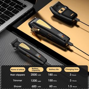 Tondeuse à barbe professionnelle 7500 tr/min avec écran LCD pour homme, rasoir électrique, kit de coupe de cheveux, tondeuse à lame en T à écartement zéro - Product Image 3