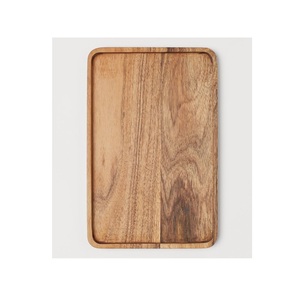 Bandeja cuadrada de madera con asa para servir comida de restaurante, bandeja de madera de tamaño personalizado, bandeja decorativa para servir - Product Image 2