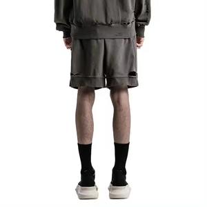 กางเกงขาสั้นผ้าแคนวาสผู้ชาย ล้างสีแบบแอซิดวอช สไตล์วินเทจ ระบายอากาศได้ดี เอวยางยืด ไซส์ใหญ่ เหมาะสำหรับออกกำลังกาย วิ่ง หรือใส่ทำงาน - Product Image 3