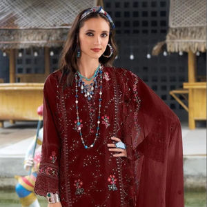 Tendance Eid Collection Travail à la main Organza brodé Shalwar Kameez et Dupatta pour un style de fête gracieux - Product Image 1