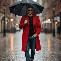 Manteau long pour homme de qualité supérieure, couleur personnalisée, respirant, écologique, en laine/polyester, bordure en fourrure, tricoté, logo personnalisé