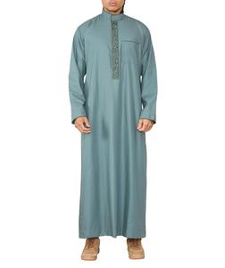 Vente directe d'usine de haute qualité hommes Jubbah Thobe vêtements musulmans à manches longues arabe mode caftan Thobes pour hommes - Product Image 5