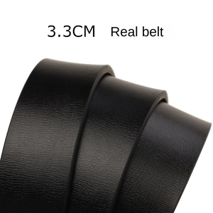 Ceinture en cuir véritable de vachette de luxe pour homme, style affaires, avec boucle automatique en alliage pour la fixation des pantalons - Product Image 3