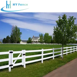 Customized Three Rails Horse Fencing White And Black Wrought Iron Fence Aluminum Horse Paddock Fence