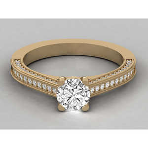 Bague pour femme en or 18 carats avec diamant solitaire de laboratoire taille radiant, plaqué rhodium, 1 carat, pureté de l'or 14 carats, idéale pour les fiançailles - Product Image 4