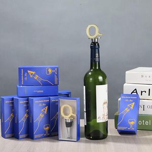 Gold Finish Reusable Silicone Letter <b>Wine</b> & Beverage Bottle Stopper for DIY Party Wedding Birthday Celebrations - Product Image 3