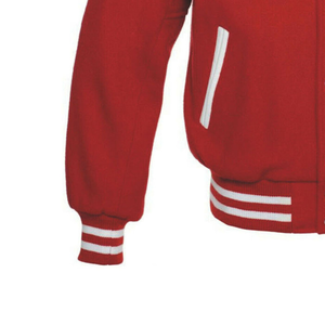 Veste de baseball universitaire en laine de haute qualité pour l'hiver, col chemise, boutons pression, logo brodé rouge sur le devant, veste universitaire - Product Image 4