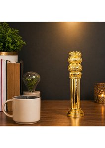 Estatua de León con Capitales de Ashoka Hecha a Mano con Acabado en Oro de 24K, Pieza Decorativa de Lujo para el Hogar, Oficina o Área de Recepción - Product Image 4