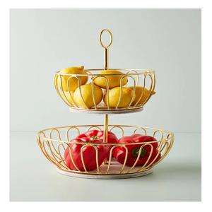 ตะกร้าผลไม้ลวดเหล็กงานทำมือคุณภาพสูงสไตล์นอร์ดิกพร้อมส่งดีไซน์ดอกไม้แบบตั้งฟรี - Product Image 2