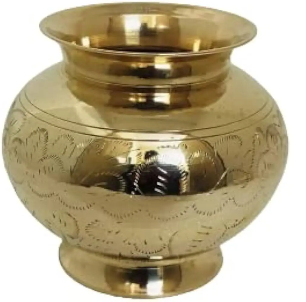 Small Brass Kalash Lota Pot Utensil Drinkware for Pooja Puja Decoration Purpose for Temple Home Office Karwa Lota