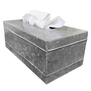 Vintage Farmhouse Galvanized Metal Tissue Holder <b>Rustic</b> Charm Napkin <b>Table</b> Home Decor Unique Style for Bathroom - Product Image 4