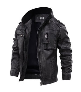 Veste en cuir de vêtements pour hommes, veste en cuir nouvelle mode, veste en cuir coupe-vent pour hommes, vente en ligne - Product Image 5