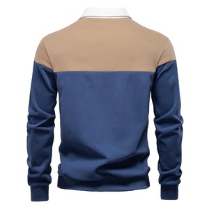 New Spring Men's Color-Block Cotton Blend Hoodies para Business Casual Style Sudadera de manga larga - Product Image 2