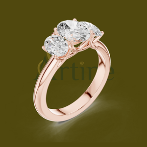 แหวนนิ้ว18K สีทองมีลวดลายเรียบง่าย - Product Image 1