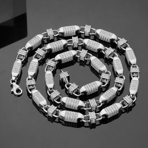 Collar de Cadena Cubana de Plata 925 con Diamantes de Moissanita, Completamente Engastado, Brillante, Pieza Destacada, Joyería Unisex de Moda Hip Hop - Product Image 5