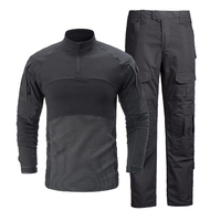 Uniforme d'entraînement de camouflage imperméable pour hommes Veste tactique de sécurité à manches longues avec fermeture à glissière Pantalon de costume de grenouille