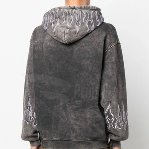 Ropa de calle de alta calidad, sudaderas con capucha de efecto Vintage para hombre, Jersey mezclado de algodón, sudaderas con capucha de efecto Vintage - Product Image 4