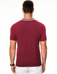 Chemise décontractée pour homme en maille unie teinte en fil, à manches courtes, boutonnée, respirante et légère, ODM - Product Image 4