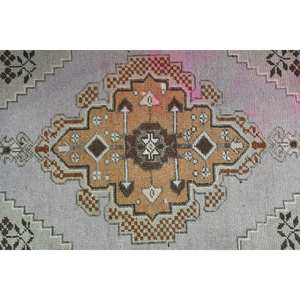 Tapis turc Vintage classique 1.6x2.9ft traditionnel marron gris Patchwork tissage plat laine PP pour salon Latex soutenu - Product Image 5