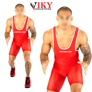 Costilla de color rojo y blanco Recién llegado Mejor proveedor Tarifa al por mayor Trajes de lucha de calidad premium de Viky Industries - Product Image 5