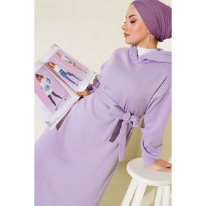 Nouvelle saison modeste Satin femmes hiver vêtements islamiques ethnique Abaya robe caftan tunique dubaï musulman mode islamique - Product Image 5