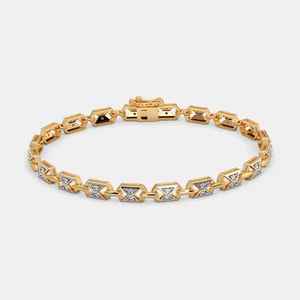 สร้อยข้อมือเทนนิส925เงินสเตอร์ลิงประดับเพชรมอยส์ซอไนต์สีเหลืองทองชุบของขวัญวันเกิดหรือวันครบรอบ - Product Image 1