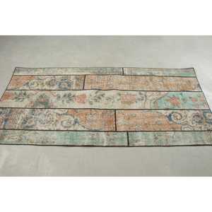 พรมตุรกี ขนาด 2.9x6.4 ฟุต พรมวินเทจสีน้ำตาลน้ำเงิน พรมโมร็อกโก - Product Image 3
