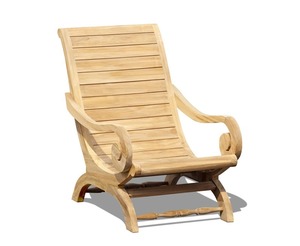 Chaise de jardin en teck de haute qualité, chaise à bascule avec finition soignée - Product Image 2