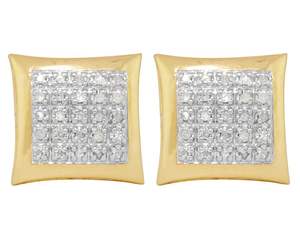 Boucles d'oreilles en diamant Moissanite coupe ronde de qualité supérieure en argent Sterling S925 forme carrée Hip Hop goujons boucle d'oreille bijoux de mode - Product Image 2