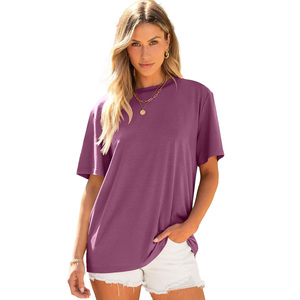 Camiseta de Algodón para Mujer, Informal, Ligera, Transpirable, Suave, Moderna, Ropa Urbana, Proveedor Mayorista - Product Image 2